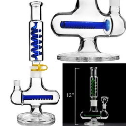 Recycler Bong Hookahs Shisha Freezable Coil Oil Thick glass Water Bongs Smoke Pipe Dab Rigs Bubbler Smoke Waterpipe