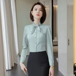 Women's Blouses Elegant Women Shirts Long Sleeve OL Styles Spring Autumn Professional Office Ladies Interview Career Tops Clothes