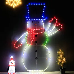 Светодиодный светильник Papa Noel из 5 пирогов с управлением, неоновые цветные светильники для интерьера и экстерьера, сада, Navidad