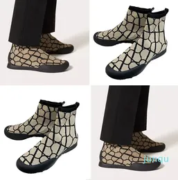 Mannen Beroemde designer hoge top Casual Schoenen herfst Nieuwkomers streep elastische Sok schoenen ademend Toile