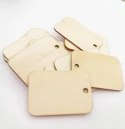 Unfinished Wood Tags Luggage Gift Tag Labels 52x34mm Blank Wooden Tag Present Party Wine Decoration 100PCSlot1982786