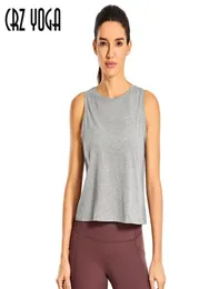 CRZ Yoga Women039S PIMA Cotton Slightsless TOPS TOPS TOPS Exercise Gym Tops قمصان رياضية 3896353