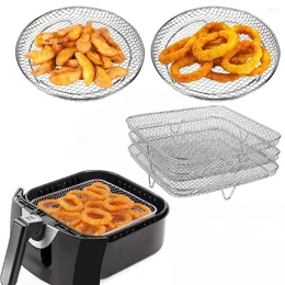 Podwójne kotły pieczeniowe 3-warstwowe ułożone w stos powietrza Air Fryer Uchwyt fryjski antykorozja ze stali nierdzewnej do rodzinnego pieczenia na zewnątrz kemping