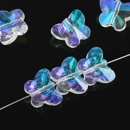 Chandelier Crystal 20pcs 15mm Butterfly Beads Faceted Glass Through Hole Beaded Window Curtain Accessories El Lobby Hanging