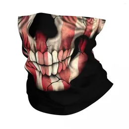 Scarves American Flag Skull Bandana Neck Gaiter Printed Wrap Scarf Face Multi-use Headwear Cycling Unisex Adult Washable