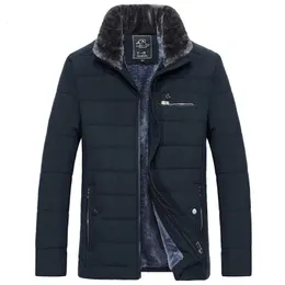 Mens Down Parkas Warm Jacket Winter Coats Fur Collar Windbreaker Cotton Padded Anorak Thick Black Coat Male Casual Fleece Men 231109