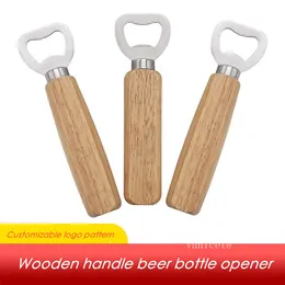 Wooden handle Beer Bottle Opener Stainless Steel Solid Wood Kitchen Tool Wooden Bottle Openers LT623