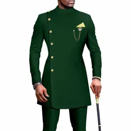 メンズスーツブレザーアフリカの服は男性のためのアフリカン服スーツ2ピースジャケットパンツ
