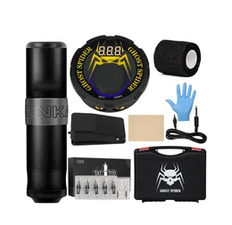 Kit de tatuagem profissional máquina rotativa lcd fonte alimentação pedal cartucho agulhas conjunto completo tatuagem para pros3955273