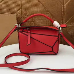 Designer Mode Leder Diagonal Straddle Bag Luxusmarke Frauen Geometrische Figur Einzelne Umhängetasche Klassische Kontrastfarbe Handtasche Geldbörse
