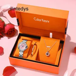 Quartz Watch for Women Valentine's Day Women's Watch Set Present Box Blue Balloon Light Luxury Liten High Grad