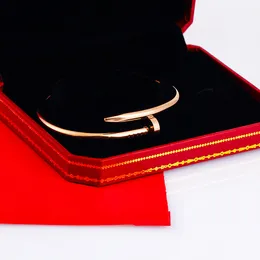 Bracelets de brazaletes de amor para mujeres para mujeres apertura de damas titanio diamante brazalete brazalete clásico pulsera de uñas de estilo completo tendencia de personalidad de San Valentín