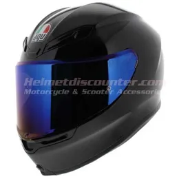 AGV Full Helmets Herr- och kvinnors motorcykelhjälmar AGV K6 Max Vision Glossy Black Full Face Motorcykelhjälm F WN-W7VZ