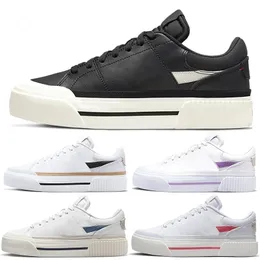 Tillbaka till School Court Legacy SLP WMNS Lift Student Shoes Series Low Top Classic All Match Leisure Sports Men and Women Small White Shoes Platform Big Size 36-45