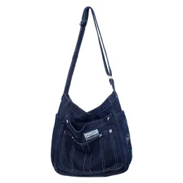 Borsa da sera Tote Denim Borse a tracolla da donna Grande capacità Multitasche Moda Semplice Casual per le vacanze del fine settimana 231108