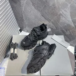 Box OG مع Men Fustrical Men الأصلي نساء المصممون المصممون أحذية المسار 3 3.0 Triple White Black Sneakers Tess.S. Gomma Leather Trainer Nylon Platform 01