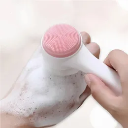 Cleaning Tools Accessories 3D Double Silicone Cleansing Brush Manual Massage Brush Soft Bristles Exfoliator Double Sided Face Wash Brush 231108