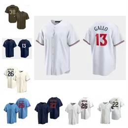 Personalizar 4 Carlos Correa 11 Jorge Polanco 23 Royce Lewis camisa de beisebol 39 Donovan Solano 13 Joey Gallo 26 Max Kepler 50 Willi Castro 9 Trevor Larnach costurado