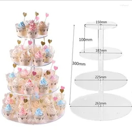 Bakeware Tools Multi-Layer Round Acrylic Crystal Wedding Cake Stand Display Shelf Cupcake Holder Plate Birthday Party Decoration Stands