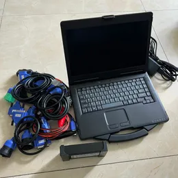 Adaptador DPA5 Ferramenta de diagnóstico de caminhões pesados com laptop CF53 I5 8G Cabos Full Set 2 Years Garantia Scanners