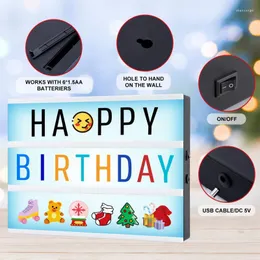 Nocne światła LED Light Pudełko USB/ bateria zasilana A4 List/ Numer/ Symbol Karty DIY na urodziny