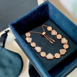 luxury A brand love heart bracelet designer for women charm pearl elegant pink hearts diamond turkey consistent tennis nail bracelets jewelry