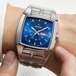 Armbanduhren Luxus Männer Uhren Mode Quarz Armbanduhr Original Wasserdichte Edelstahl Uhr für Mann Datum Woche Relogio Masculino 231109