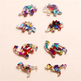 Stud Earrings 8pcs/lot Fashion Color Dinosaur Acrylic For Women Halloween Children's Jewelry Accessories Holiday Gifts