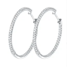 Przeszedł test diamentowy o średnicy 30 mm 50 mm moissanite Hoops Kolczyki 925 Sterling Srebrne złote kolczyki Bling Colds Fajny prezent dla przyjaciół