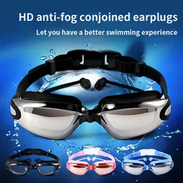 Goggles adluts Professional Swimming Goggles Swimming Glasses HD Anti-Fog UV Protection Lens Waterproof Justerable Silicone Swim Glasses P230408