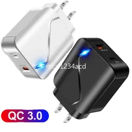 Szybkie szybkie ładowanie 20 W 5V 3A QC3.0 Typ C PD USB C ŁYSKA EU US WALL SHARGERY DO IPONA 15 12 13 14 Samsung Huawei M1