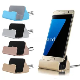 Tip C Micro USB Dock Charger İstasyonu Beşiği Hızlı Şarj Cihazları Samsung Galaxy S6 S7 S8 S10 S20 S22 S22 S23 HTC M1 11 12 13 14 Pro Max için perakende kutusu ile
