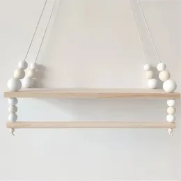 Christmas Decorations Kindergarten Decorative Wall Shelf Girl Clothes Storage Rack Handmade Shelf Children's Room Hanging Bead Rack 231109