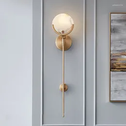 Lâmpada de parede moderna ouro mármore novidade jantar luz cabeceira el estética lampara pared sala estar decorações
