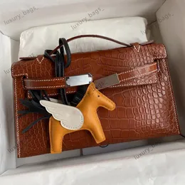10A Ретро зеркало качество дизайнерская сумка ручной работы Mini Mini Tote Tote Claic Tote Mag Импортированная крокодильная кожаная золотая пряжка ier