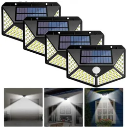 Solar Wall Lights 100LED outdoor solar lamp motion detector Wall Lamp Waterproof LED Solar Light For the Garden Decoration Street Sunlight Q231109