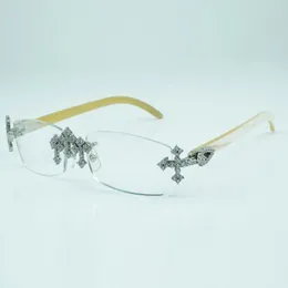 Cross Diamond Buffs Brillengestell 3524012 mit naturweißen Büffelhörnern und 56-mm-Gläsern