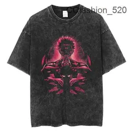 Camisetas masculinas vintage lavadas jogar camisetas para camisa anime jujutsu kaisen camisetas 100% algodão verão casual solto camisetas unissex harajuku streetwear tops vyfj