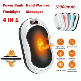 Andere Hausgarten 4 IN 1 10000 mAh USB wiederaufladbare Handwärmer Power Bank LED Taschenlampe Massagegerät Doppelseitige Heizung Temperatur im dritten Gang 231108