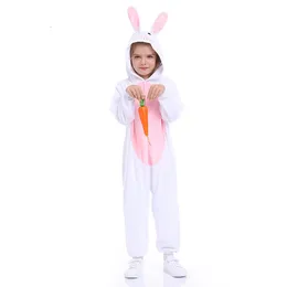 Special Occasions Halloween Bunny Costume for Kids Carnival Animals Jumpsuit Unisex Rabbit Onesie Easter Pajamas White Sleepwear 231108