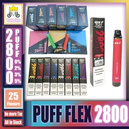 Original QST Puff Flex 2800 Puffs Disposables Vapes E Cigarettes Vape Disposable Puff Pods Device Kits 850mah Battery Pre-Filled 8ml Vaporizer Vaper Pen New packing