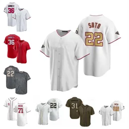 Dostosuj 22 Juan Soto 23 Nelson Cruz Baseball Jersey 19 Josh Bell 20 Keibert Ruiz 28 Lane Thomas 1 Yadiel Hernandez 8 Carter Kieboom Siched Kid Men Women