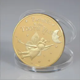 Arts and Crafts Tooth Fairy Coin Cross border Source Cartoon Gold Silver Coin Children's Gift Tooth Fairy Commemorative Coin