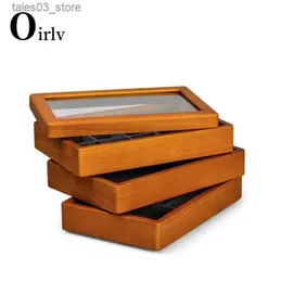 Jewelry Boxes Oirlv Retro Wooden Multi-function Jewelry Display Box Microfiber Ring Earring Bangle Organizer Case Luxury Storag Box Women Gift Q231109