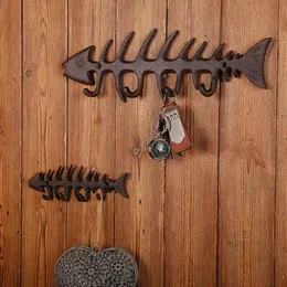 Juldekorationer Metal Iron Fish Bone Hook Fitting Room Coat Hooks Hanging Wall Stickers 36cm Door Bar Yard Decoration Home Decor 231109