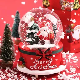 Decorazioni natalizie Sfera di cristallo di Natale Carillon galleggiante Fiocco di neve Regalo creativo Casa Soggiorno Camera da letto Decorazione della sala studio Sfera di cristallo 231109