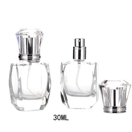 60pcs/lot 30ML Transparent Glass Perfume Bottle Rechargeable Travel Bottle Glass Refillable Sprayer Bottle Empty