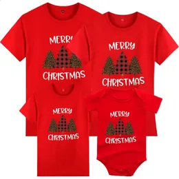 Dopasowanie rodziny stroje świątecznego ojca matka syn córka ubrania rok dorosły dzieci tshirt baby romper 231109