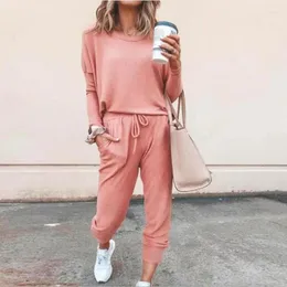 Women's Two Piece Pants Fashion Women Shirts Sets Tracksuit Autumn Ladies Casual Outfits Femme Long Sleeve Pullover Trousers Sportswear