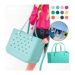 Förvaringsväskor bogg väska Sile Beach Custom Tote Fashion Eva Plastic Women Summer Drop Delivery Home Garden Hushållningsorganisation DHXSU